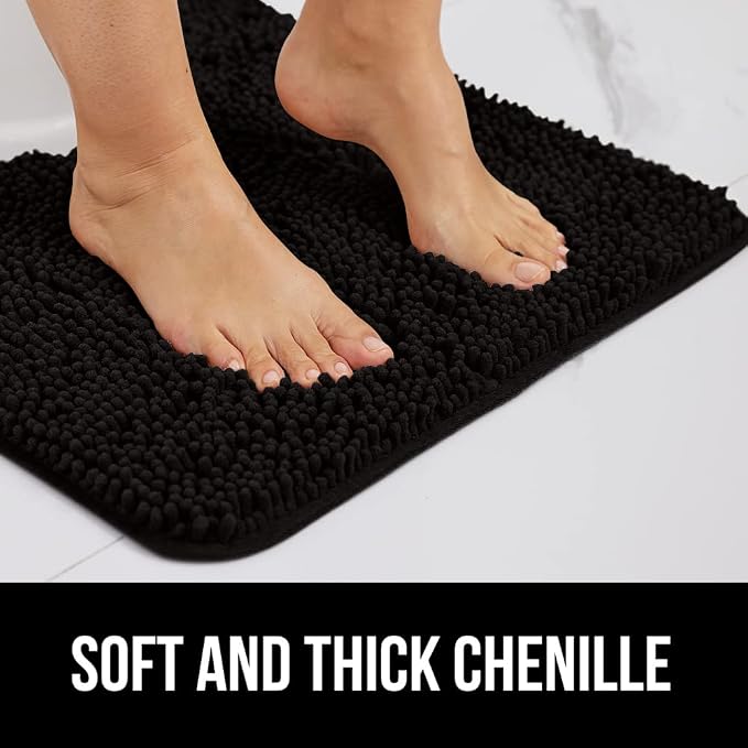 GORILLA GRIP Bath Rug Mat 60x17, Thick Soft Absorbent Chenille, Quick Dry - Image 3