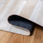 Cowhide Leather Rug for Living Room 4x6 Natural Leather Rug Modern Stripes - Image 7