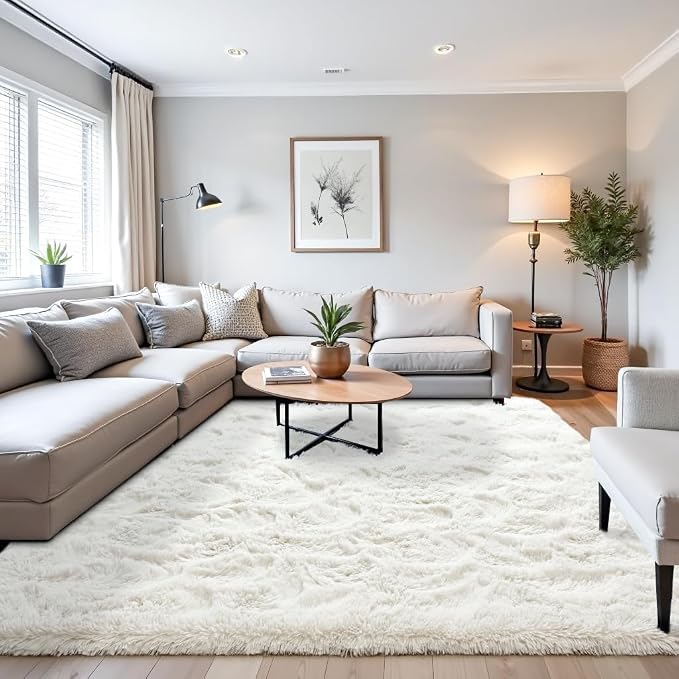 Beglad Fluffy Area Rugs 4x6 Feet, Modern Minimalist Style Shag Rugs, Non-Slip by Beglad
