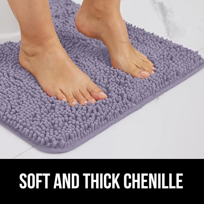GORILLA GRIP Bath Rug Mat 36x24 Thick Soft Absorbent Chenille, Quick Dry - Image 3