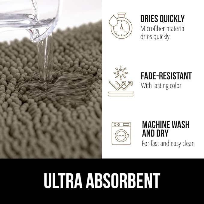Gorilla Grip Shaggy Chenille Bath Rug Mat - Image 5