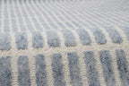 Capitola Hand-Tufted Wool Rug 9x9 Ft Blue Coastal, Rustic Area Carpet - Image 4