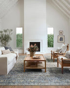 Loloi Amber Lewis Billie Collection, Denim & Blush 2'-6" x 7'-6" Area Rug – by Loloi
