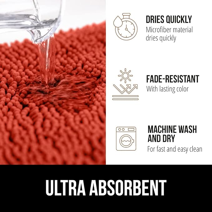 GORILLA GRIP Bath Rug Mat 30x20, Thick Soft Absorbent Chenille, Quick Dry - Image 4