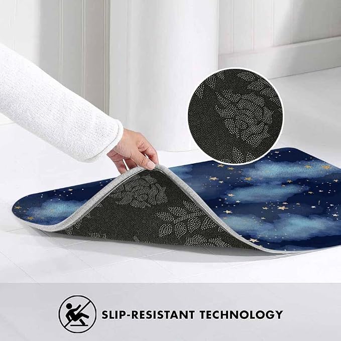 Stars and Clouds Bath Rugs for Bathroom Durable Flannel Bath Rug Clearance Mats - Image 5