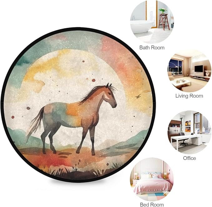 Round Washable Non-Slip Rug for Home & Office Soft Carpet for Living Room - Image 7