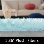 Latepis Light Blue Area Rug 6x9 Faux Fur Teal Rugs - Image 2