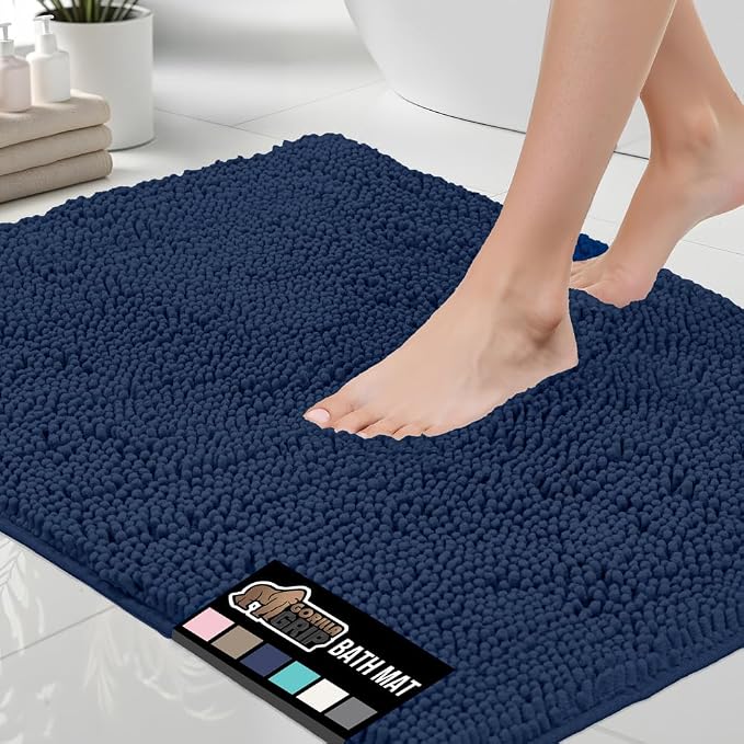 GORILLA GRIP Bath Rug Mat 60x17, Soft Absorbent Chenille, Quick Dry Microfiber by GorillaGrip