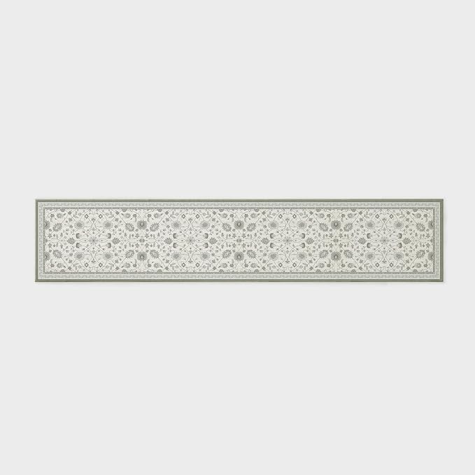 EVERGRACE Hallyway Area Runner Rugs 2x10, Boho Floral Faux Wool Indoor Outdoor - Image 8