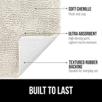 GORILLA GRIP Bath Rug Mat 60x17, Thick Soft Absorbent Chenille, Quick Dry - Image 3