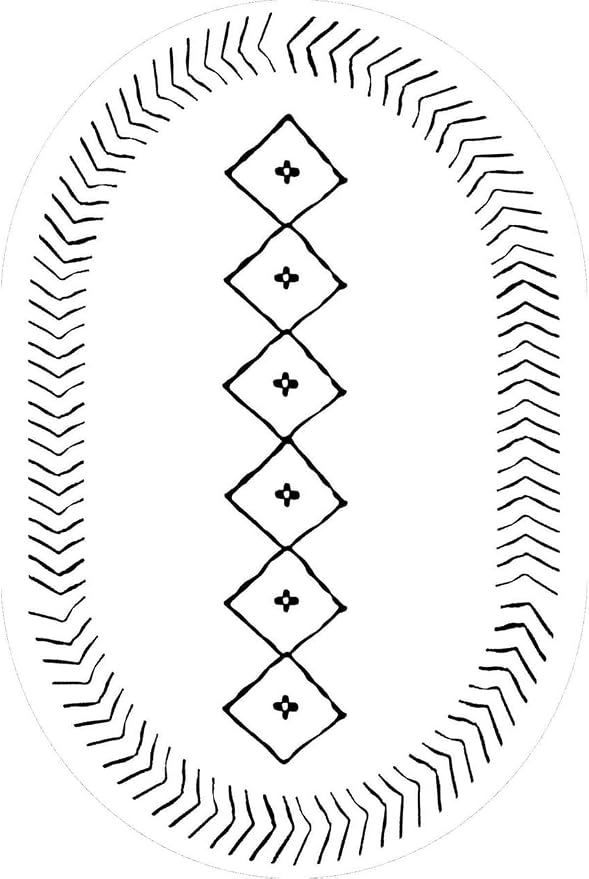 Simple Black and White Geometric Texture Bordered Area Rug 9x12 - Image 5