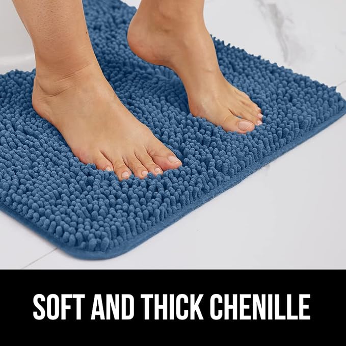 GORILLA GRIP Bath Rug Mat 30x20, Thick Soft Absorbent Chenille, Quick Dry - Image 3