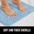 GORILLA GRIP Plush Absorbent Shaggy Chenille Bath Rug Mat - Image 4