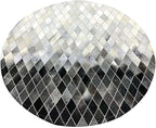 Round Area Rug – Modern Geometric Diamond Pattern Carpet - Image 2