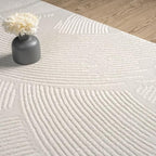 Abani Zen 5' x 8' Cream Rug – Neutral Brush Stroke Sandbrush Design, Soft Area - Image 6