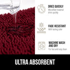 GORILLA GRIP Plush Absorbent Shaggy Chenille Bath Rug Mat - Image 5