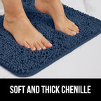 GORILLA GRIP Plush Absorbent Shaggy Chenille Bath Rug Mat - Image 4