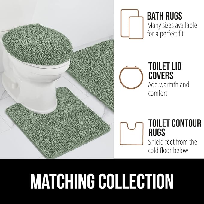 GORILLA GRIP Bath Rug Mat 30x20, Thick Soft Absorbent Chenille, Quick Dry - Image 8