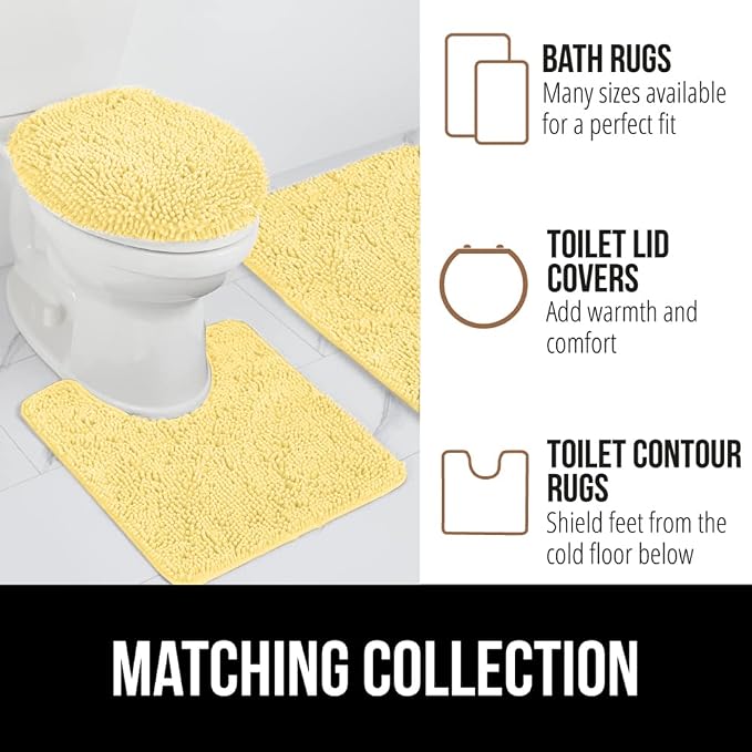 GORILLA GRIP Bath Rug Mat 36x24, Thick Soft Absorbent Chenille, Quick Dry - Image 8