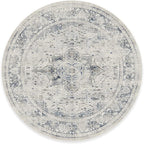 RUGGABLE Washable Vintage Area Rug – Sarrah Blue Quartz 8 ft Round, - Image 3