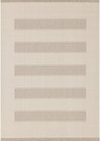 6x9 Rug with Modern Striped Pattern, Stylish Neutral Area Rug in Beige and Cream by Unknown