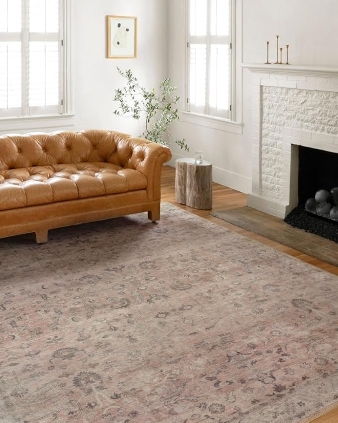 Loloi Hathaway Collection HTH-06 Blush/Multi 2'-6" x 7'-6", .25" Thick Runner by Loloi