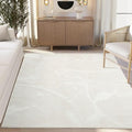 Abani Zen 4' x 6' Cream Rug – Neutral Brush Stroke Sandbrush Design, Medium by Abani