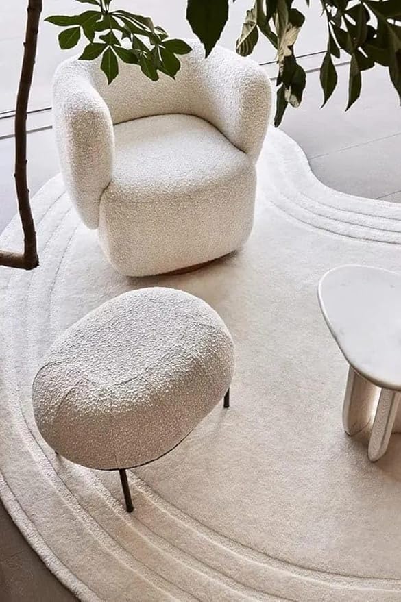 Irregular Shape Cream Rug - Image 8