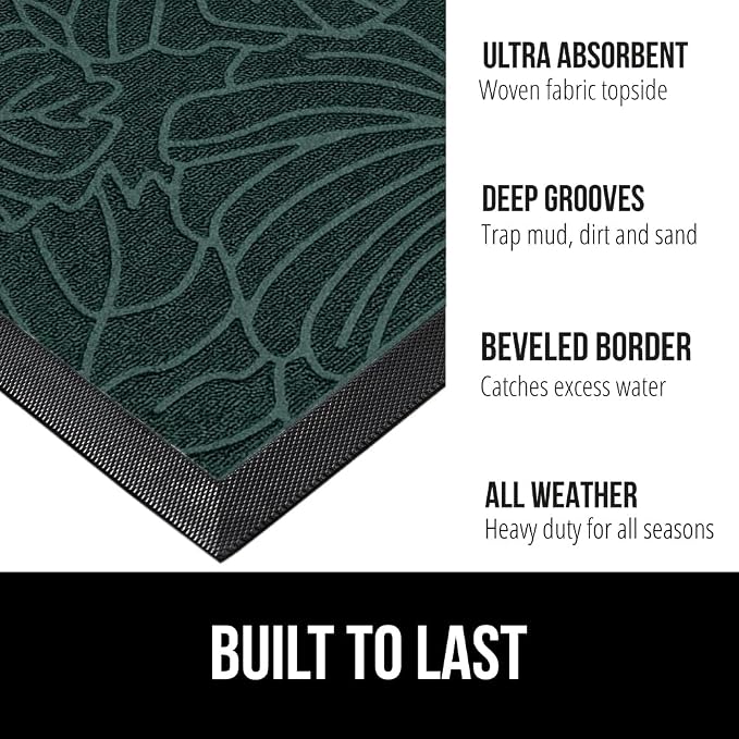 GORILLA GRIP 100% Waterproof All-Season WeatherMax Doormat, US Designed Natural - Image 2
