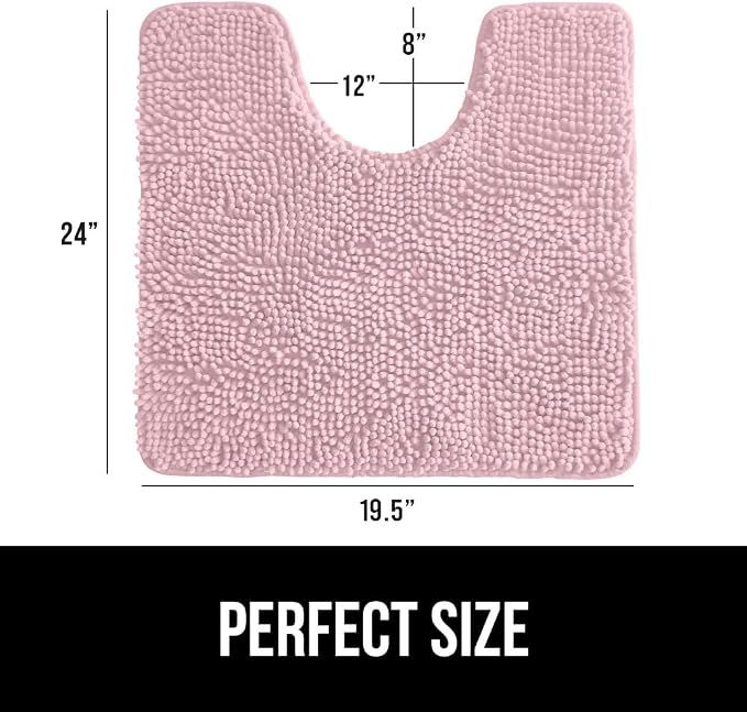 GORILLA GRIP Plush Absorbent Shaggy Chenille Bath Rug Mat - Image 2