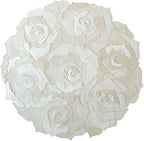 Round Floral Area Rug – Elegant Textured Rose Design – Soft Decorative Circle - Image 4