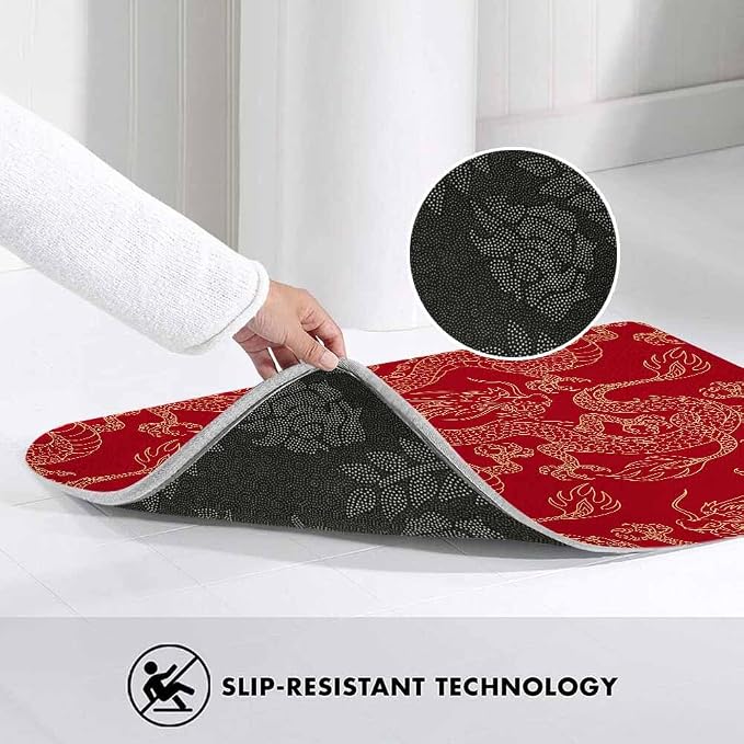 Dragon Bath Mat for Bathroom Traditional Flying Mascot Animal Chinese Dragons - Image 5