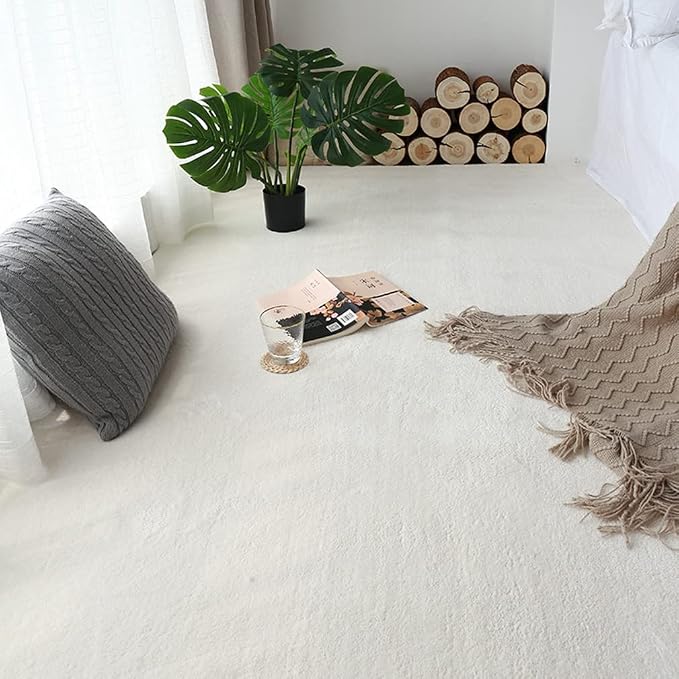 Soft Cashmere Area Rug Luxury Bedside Carpet Bedroom Living Room Mats Solid by LIKETN