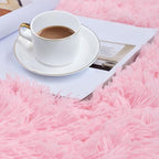 duduta 6x9 ft Pink Rectangle Fluffy Rug, Shag Fuzzy Plush Rectangle Carpet - Image 2