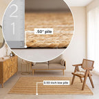 HOMEMONDE Natural Braided Jute Area Rug 5x8 ft - Image 4