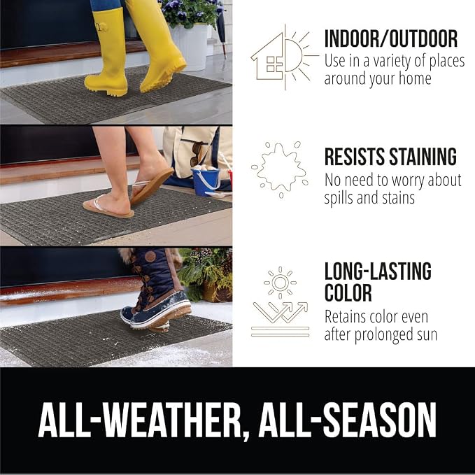 GORILLA GRIP Front Door Mat, Indoor Outdoor Ultra Absorbent HydroAbsorb Doormat - Image 5