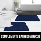 GORILLA GRIP Plush Absorbent Shaggy Chenille Bath Rug Mat - Image 9