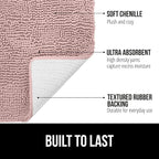 GORILLA GRIP Bath Rug Mat 44x26, Soft Absorbent Chenille, Quick Dry Microfiber - Image 2