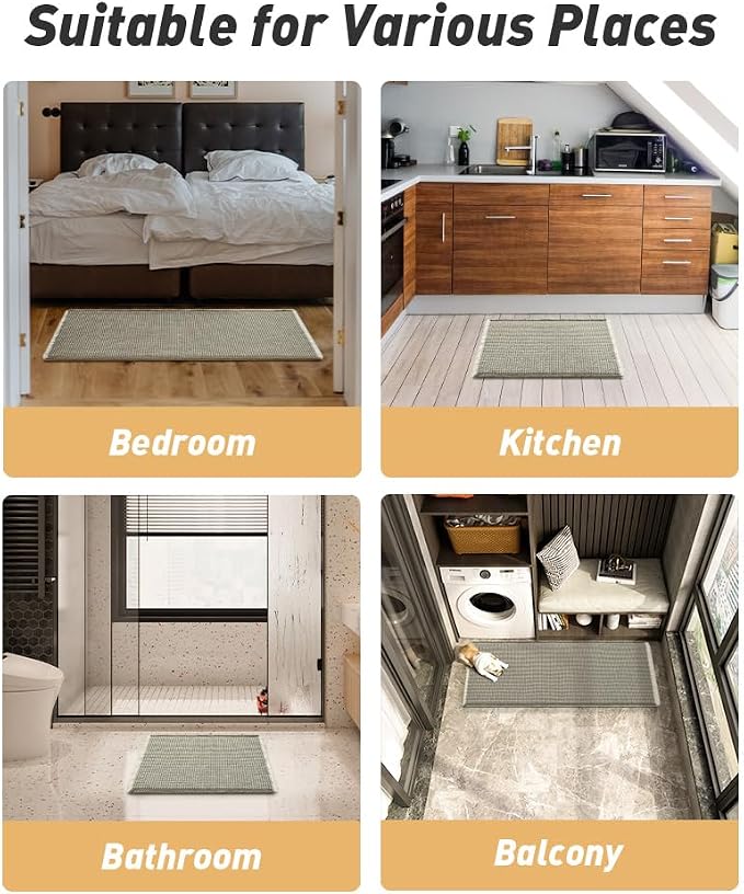 AMOAMI Upgraded Waffle Bath Mat, Super Absorbent Non Slip Bath Mats - Image 7
