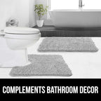 GORILLA GRIP Plush Absorbent Shaggy Chenille Bath Rug Mat - Image 9