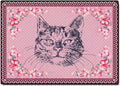 Cartoon Animal Pattern Area Rug Cute Cat Luxury Floral Decor by LIKETN