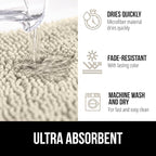 GORILLA GRIP Bath Rug Mat 60x24, Thick Absorbent Chenille, Quick Dry Microfiber - Image 4