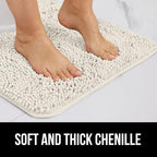 GORILLA GRIP Bath Rug Mat 60x17, Thick Soft Absorbent Chenille, Quick Dry - Image 4