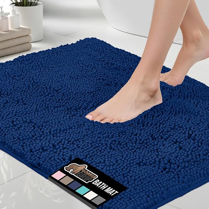 GORILLA GRIP Bath Rug Mat 60x24, Thick Soft Absorbent Chenille, Quick Dry by GorillaGrip