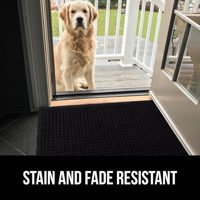 GORILLA GRIP Front Door Mat, 35x23 Black, Indoor Outdoor Ultra Absorbent - Image 9