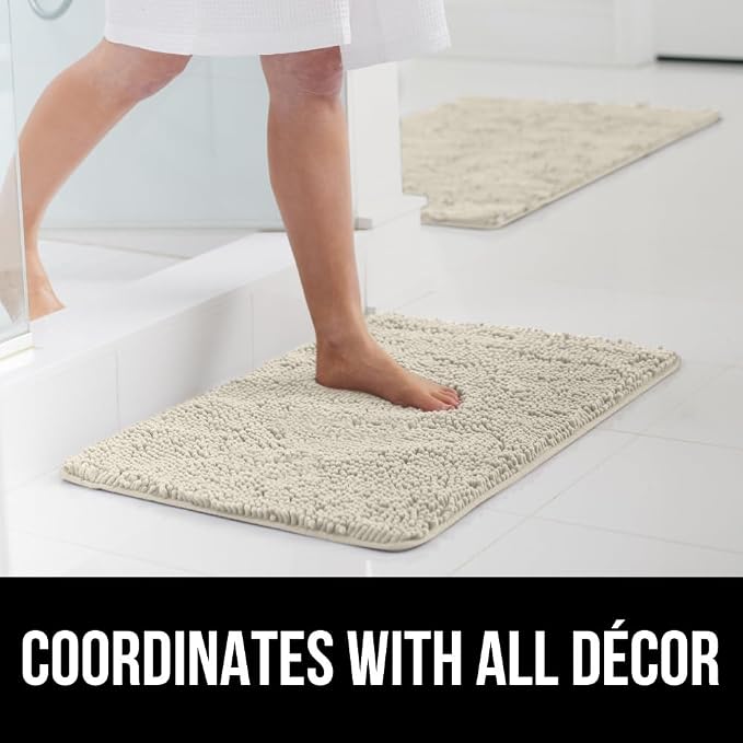 GORILLA GRIP Bath Rug Mat 30x20, Thick Soft Absorbent Chenille, Quick Dry - Image 9