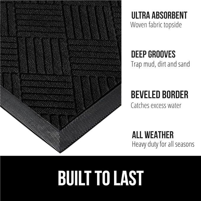 GORILLA GRIP 100% Waterproof All-Season WeatherMax Doormat US Designed Natural - Image 2