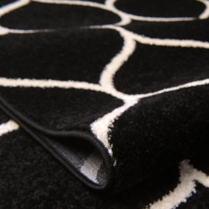 Rugs.com Lattice Frieze Collection Rug – 4' x 6' Black Medium Rug Perfect - Image 5