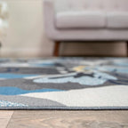 Rugshop Modern Large Floral Non-Slip Runner Rug 2' x 10' Gray-Blue - Image 3