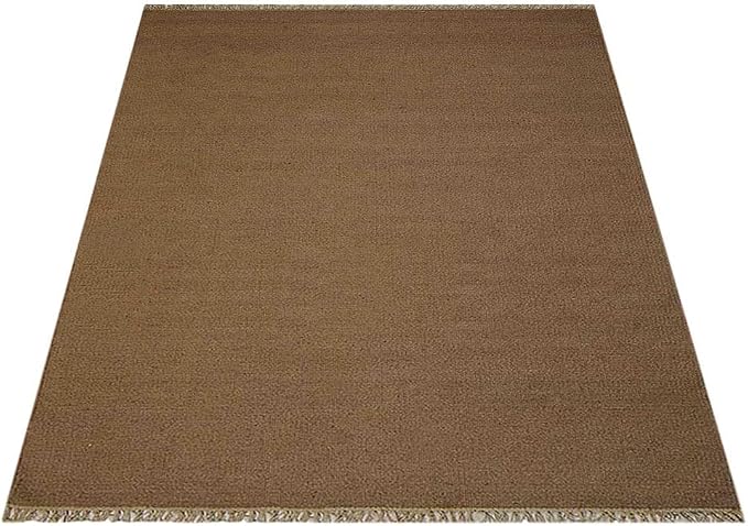 Rugsotic Carpets Hand Woven Flat Weave Kilim Wool 6'x9' Area Rug Solid Cream - Image 5